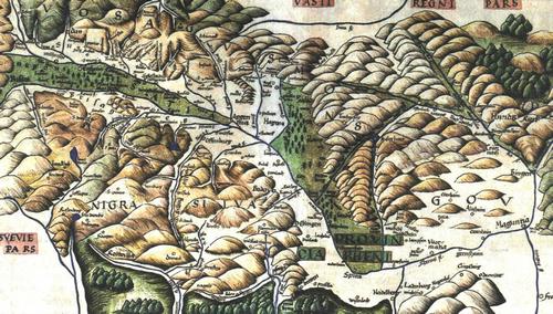 Karte vom Oberrhein um 1496
